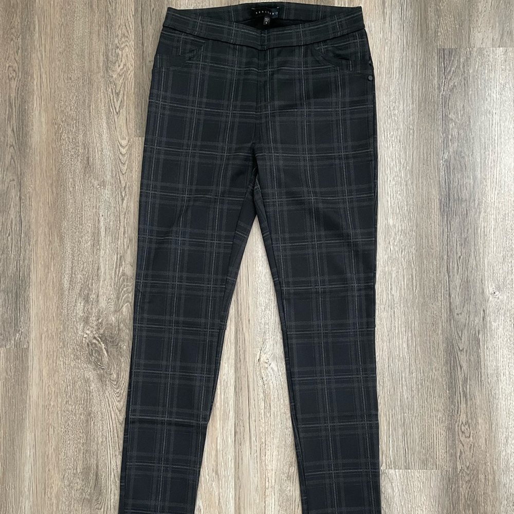 Sanctuary Plaid Leggings Black Grey Women’s Small Stretch Pants - Picture 2 of 8